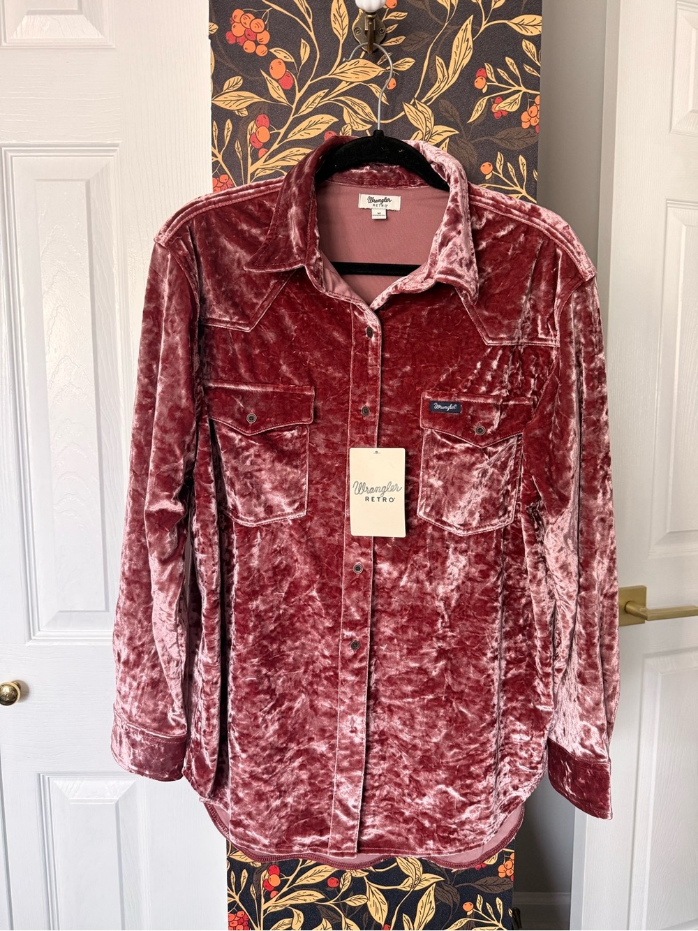 Wrangler Retro Velvet Shirt Jacket - Rose